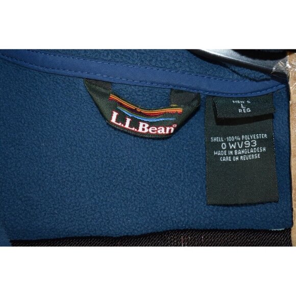 LL Bean 3 In 1 Men's Jacket Size L Blue Lined Full Zip Fleece Heavyweight -Flaws - Picture 8 of 16